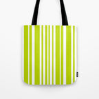 Classic Stripes XXXVIII - Lime Green Tote Bag Gallery Image 1