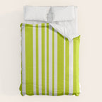 Classic Stripes XXXVIII - Lime Green Duvet Cover Gallery Image 6
