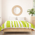 Classic Stripes XXXVIII - Lime Green Duvet Cover Gallery Image 3