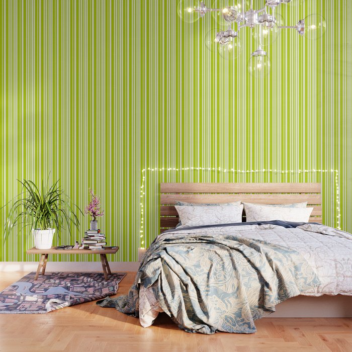 Classic Stripes XXXVIII - Lime Green Wallpaper Gallery Image 3