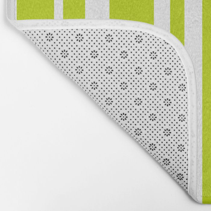 Classic Stripes XXXVIII - Lime Green Bath Mat Gallery Image 2