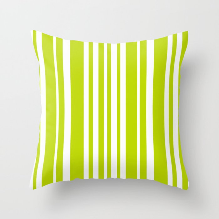 Classic Stripes XXXVIII - Lime Green Throw Pillow Gallery Image 1