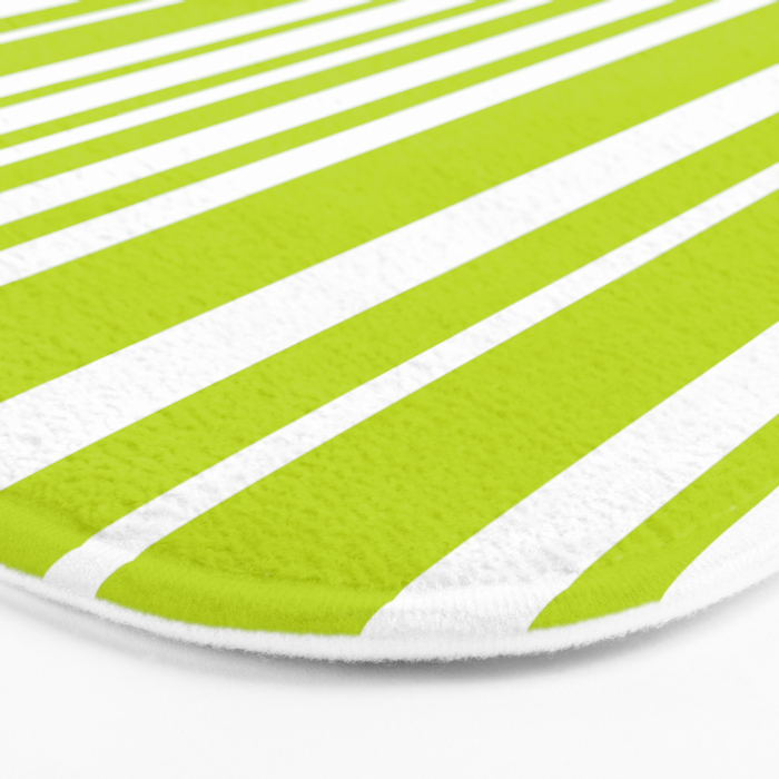 Classic Stripes XXXVIII - Lime Green Bath Mat Gallery Image 3