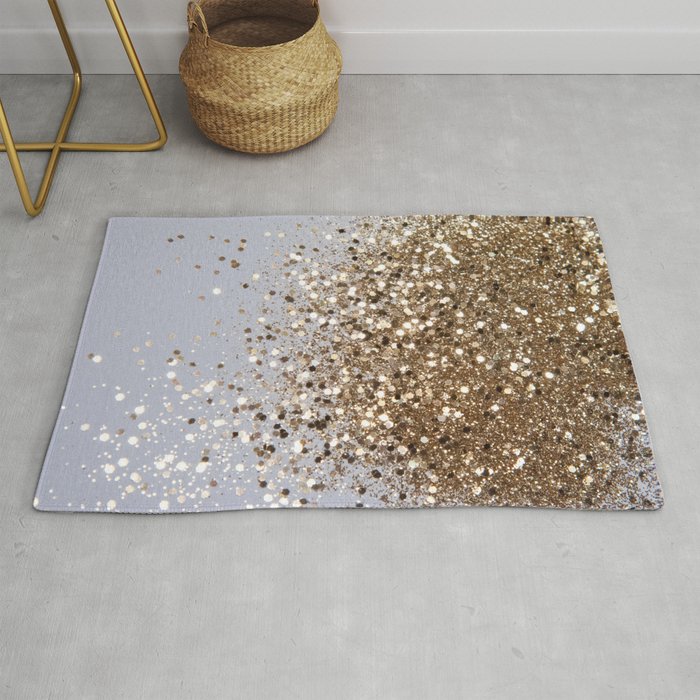 Sparkling Glam Gold Glitter Glam #1 (Faux Glitter) #shiny #decor #art #society6 Rug Gallery Image 1