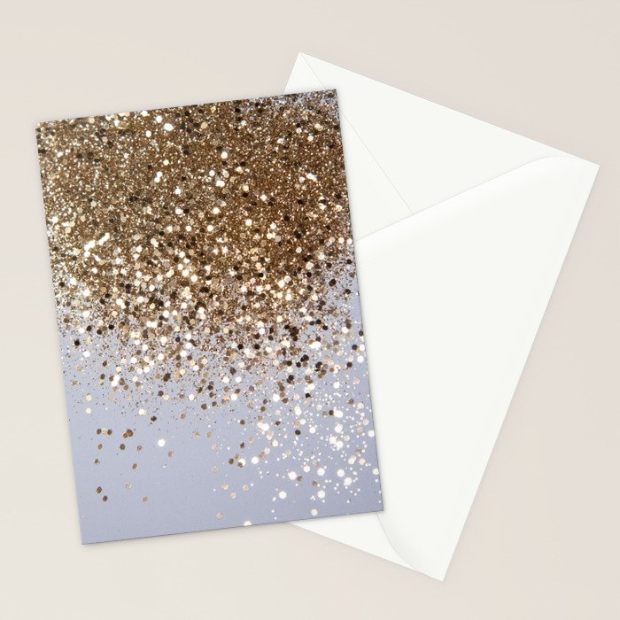 Sparkling Glam Gold Glitter Glam #1 (Faux Glitter) #shiny #decor #art #society6 Stationery Card Gallery Image 2