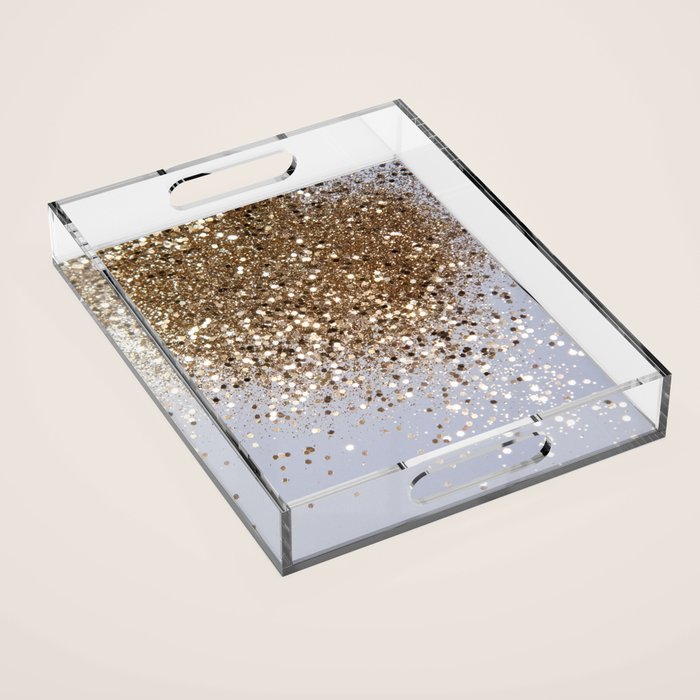 Sparkling Glam Gold Glitter Glam #1 (Faux Glitter) #shiny #decor #art #society6 Acrylic Tray Gallery Image 1