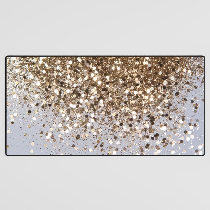 Sparkling Glam Gold Glitter Glam #1 (Faux Glitter) #shiny #decor #art #society6 Desk Mat Gallery Image 3
