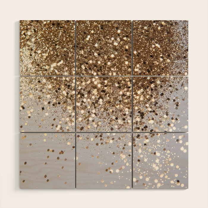Sparkling Glam Gold Glitter Glam #1 (Faux Glitter) #shiny #decor #art #society6 Wood Wall Art Gallery Image 1