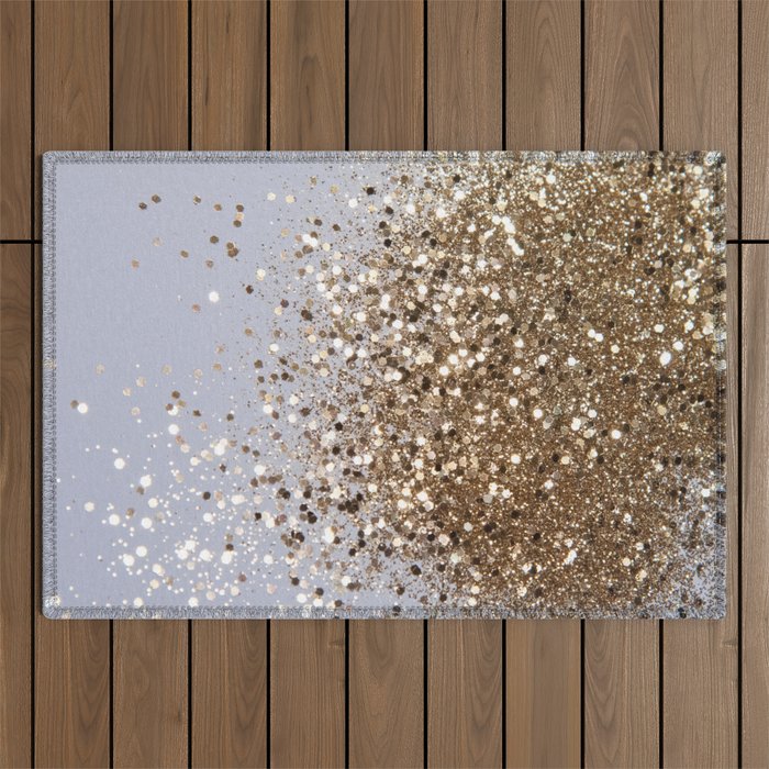 Sparkling Glam Gold Glitter Glam #1 (Faux Glitter) #shiny #decor #art #society6 Outdoor Rug Gallery Image 1