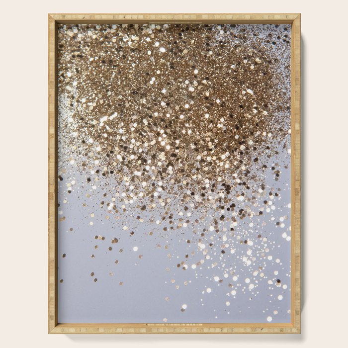 Sparkling Glam Gold Glitter Glam #1 (Faux Glitter) #shiny #decor #art #society6 Serving Tray Gallery Image 1