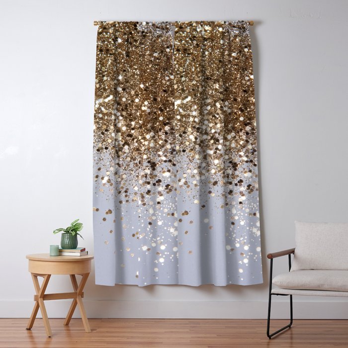 Sparkling Glam Gold Glitter Glam #1 (Faux Glitter) #shiny #decor #art #society6 Window Curtain Gallery Image 5