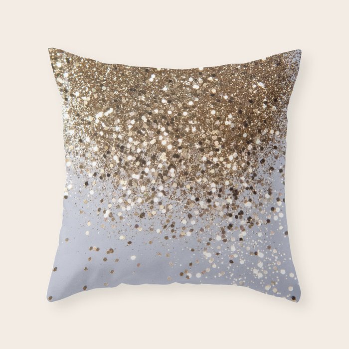 Sparkling Glam Gold Glitter Glam #1 (Faux Glitter) #shiny #decor #art #society6 Throw Pillow Gallery Image 6