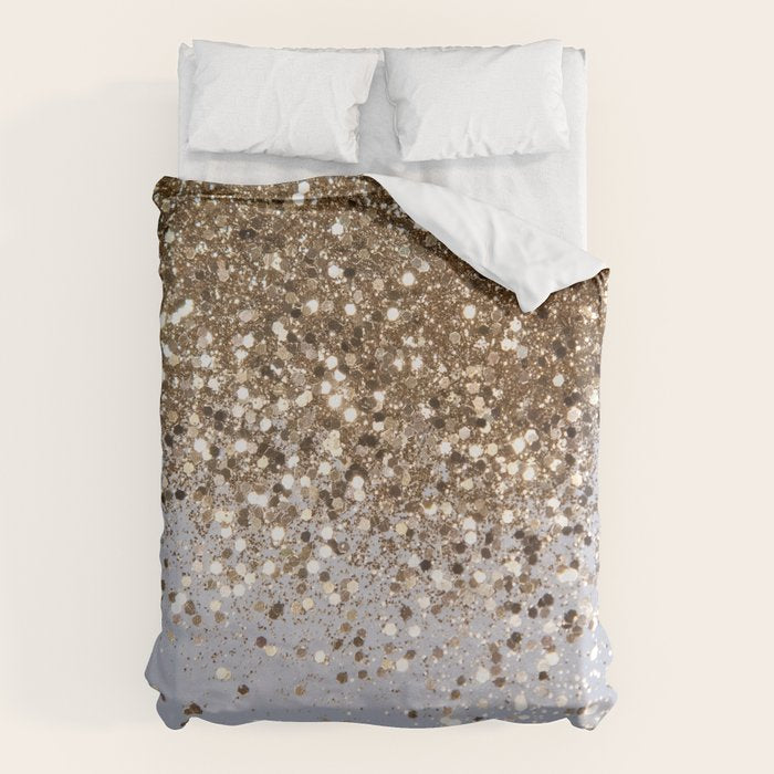 Sparkling Glam Gold Glitter Glam #1 (Faux Glitter) #shiny #decor #art #society6 Duvet Cover Gallery Image 1