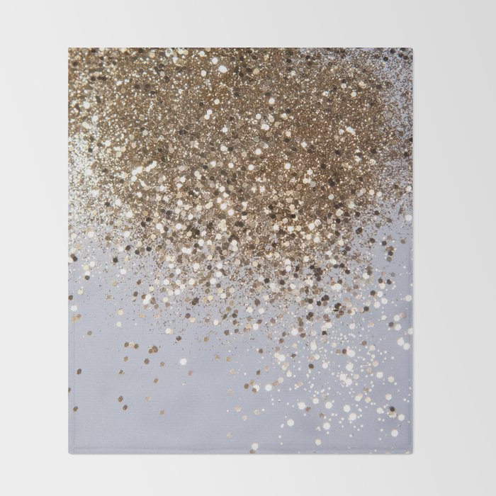 Sparkling Glam Gold Glitter Glam #1 (Faux Glitter) #shiny #decor #art #society6 Throw Blanket Gallery Image 2