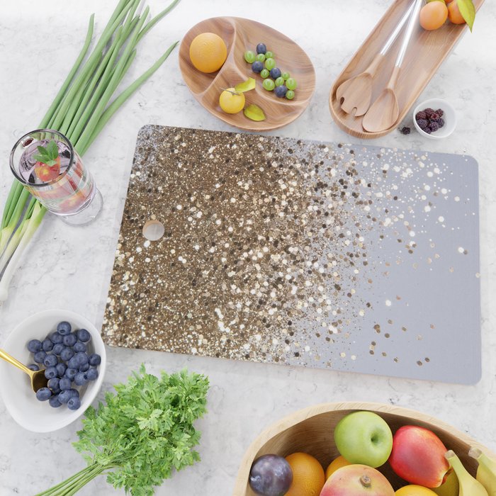 Sparkling Glam Gold Glitter Glam #1 (Faux Glitter) #shiny #decor #art #society6 Cutting Board Gallery Image 2