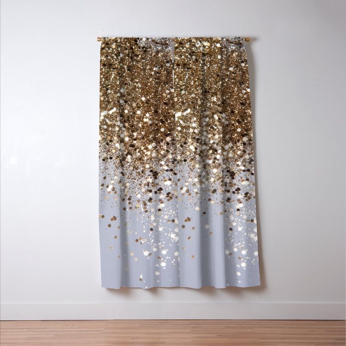 Sparkling Glam Gold Glitter Glam #1 (Faux Glitter) #shiny #decor #art #society6 Window Curtain Gallery Image 3