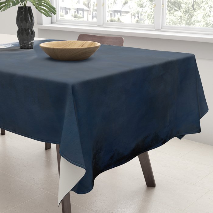 Abstract, blue, beige, indigo Tablecloth Gallery Image 3