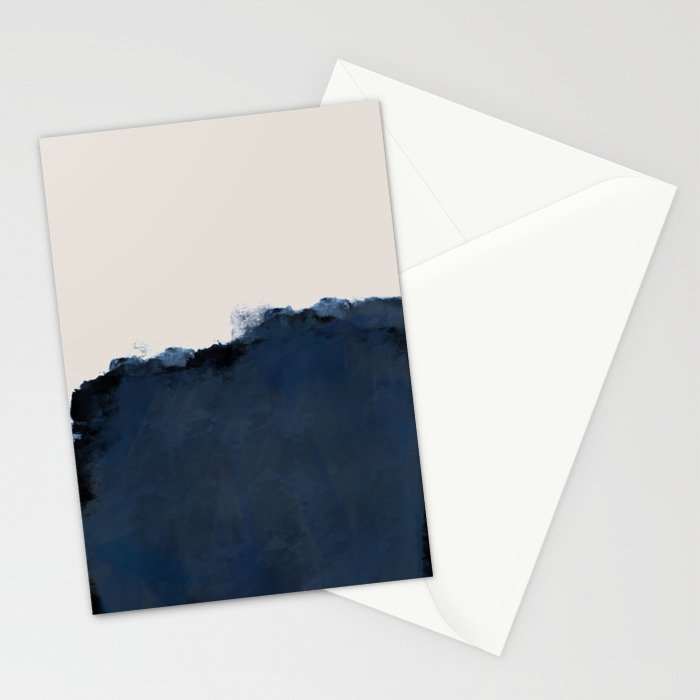 Abstract, blue, beige, indigo Stationery Card Gallery Image 2