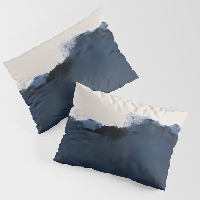 Abstract, blue, beige, indigo Pillow Sham Gallery Image 3