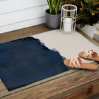 Abstract, blue, beige, indigo Outdoor Rug Gallery Image 2
