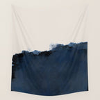 Abstract, blue, beige, indigo Wall Tapestry Gallery Image 4