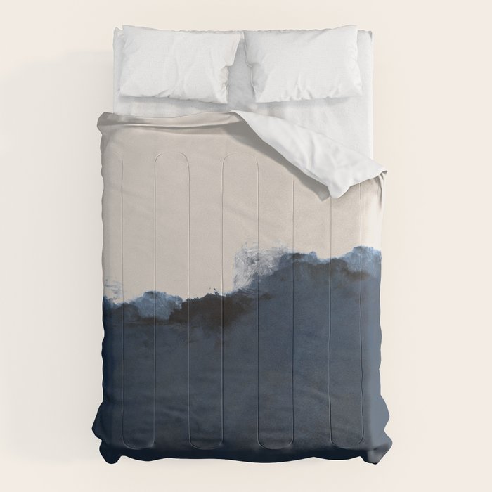 Abstract, blue, beige, indigo Comforter Gallery Image 1