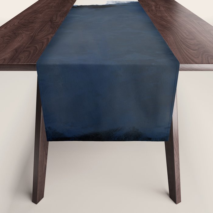 Abstract, blue, beige, indigo Table Runner Gallery Image 1