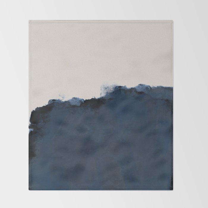 Abstract, blue, beige, indigo Throw Blanket Gallery Image 2