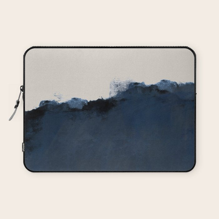 Abstract, blue, beige, indigo Laptop Sleeve Gallery Image 1
