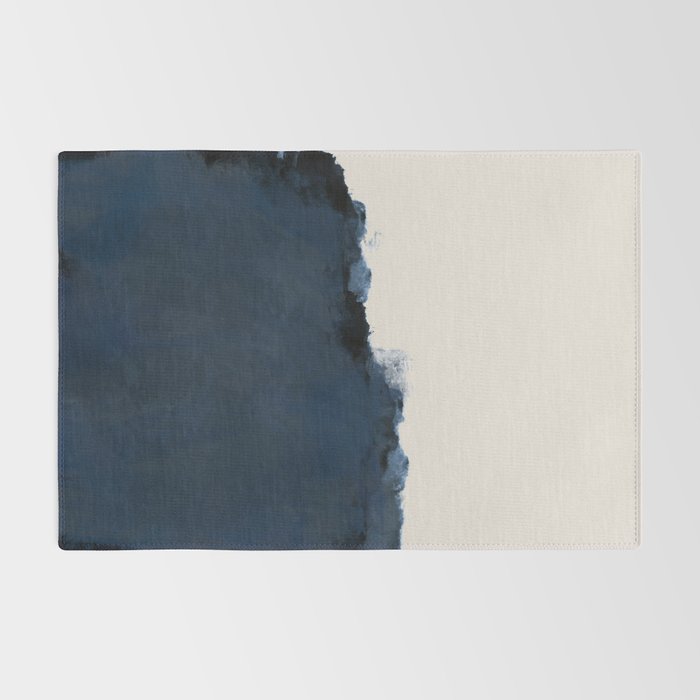 Abstract, blue, beige, indigo Rug Gallery Image 2