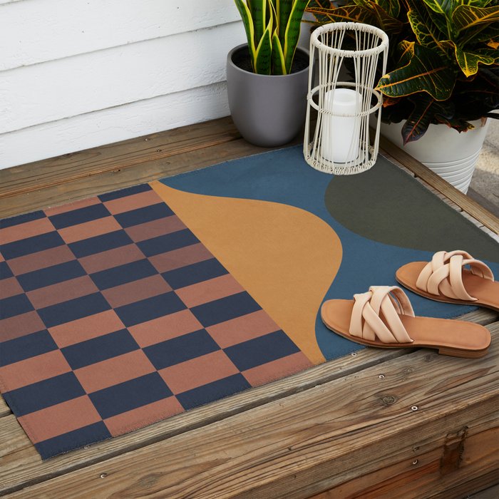 Modern geometric shapes 51 Outdoor Rug Gallery Image 2