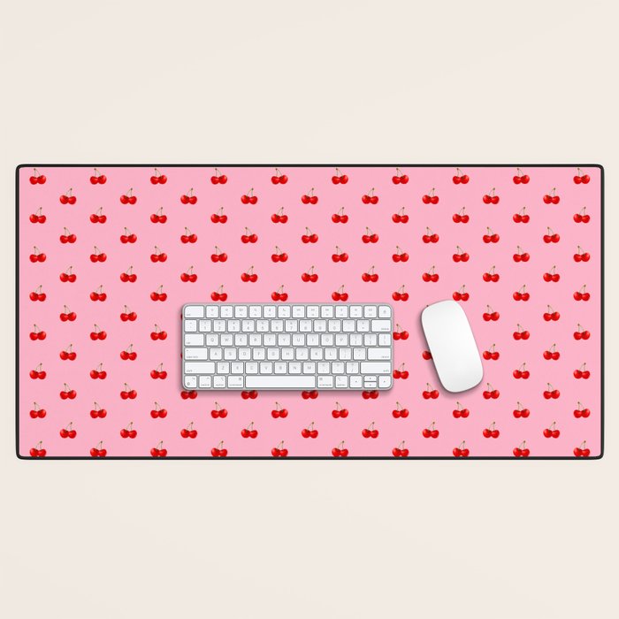 Y2K Cherries - Pink Pattern Miniature Desk Mat Gallery Image 1