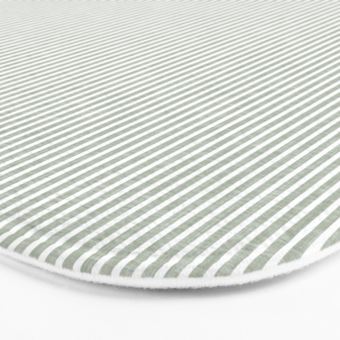 linen textured stripes - sage Bath Mat Gallery Image 3