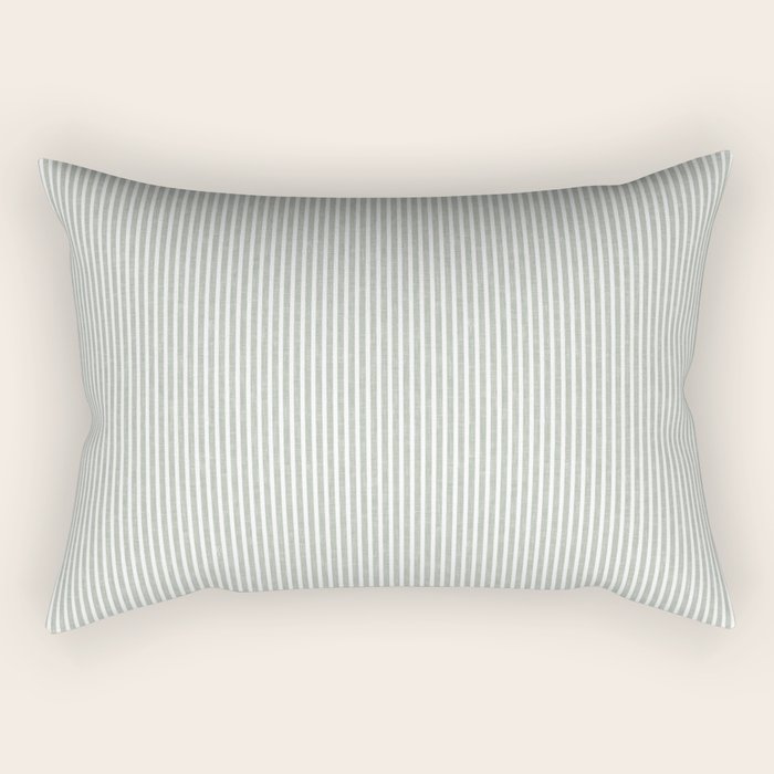 linen textured stripes - sage Rectangular Pillow Gallery Image 1