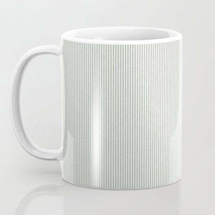 linen textured stripes - sage Coffee Mug Gallery Image 3