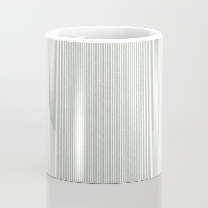 linen textured stripes - sage Coffee Mug Gallery Image 4