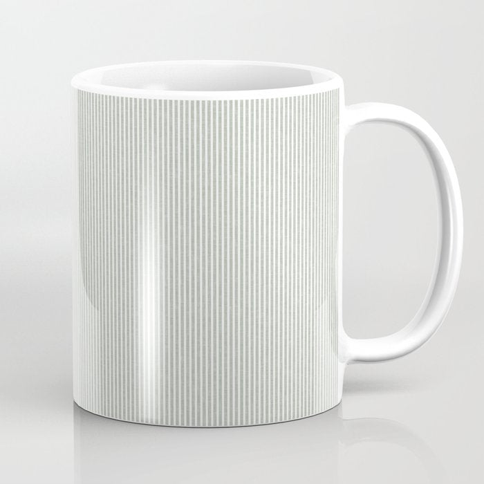 linen textured stripes - sage Coffee Mug Gallery Image 1