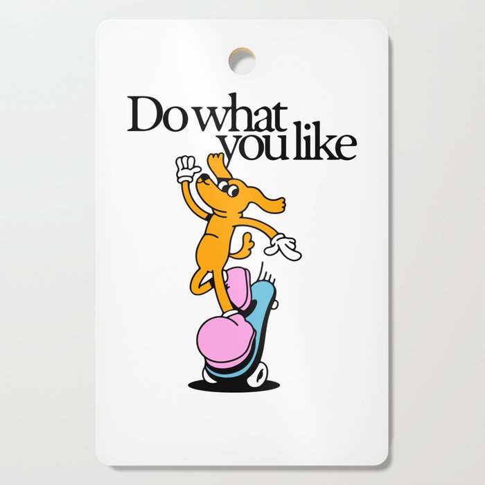 Funny retro skater dog cartoon mascot character  Cutting Board Gallery Image 1