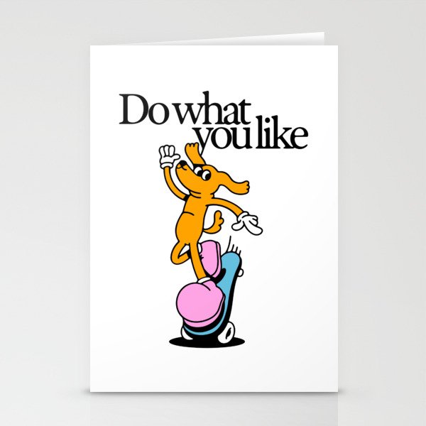 Funny retro skater dog cartoon mascot character  Stationery Card Gallery Image 2