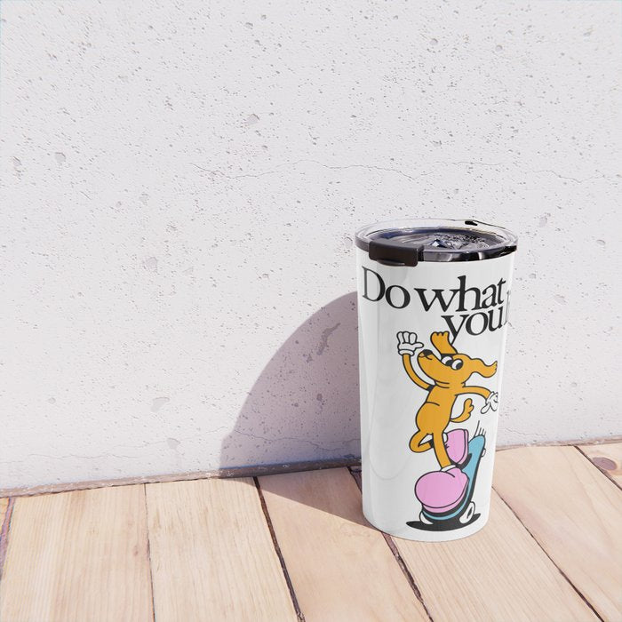 Funny retro skater dog cartoon mascot character  Travel Mug Gallery Image 4