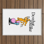 Funny retro skater dog cartoon mascot character  Outdoor Rug Gallery Image 1