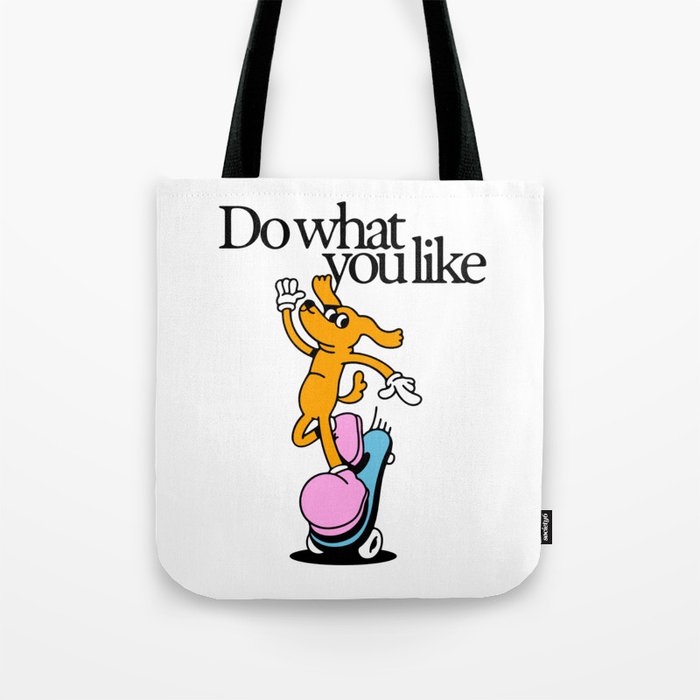 Funny retro skater dog cartoon mascot character  Tote Bag Gallery Image 1