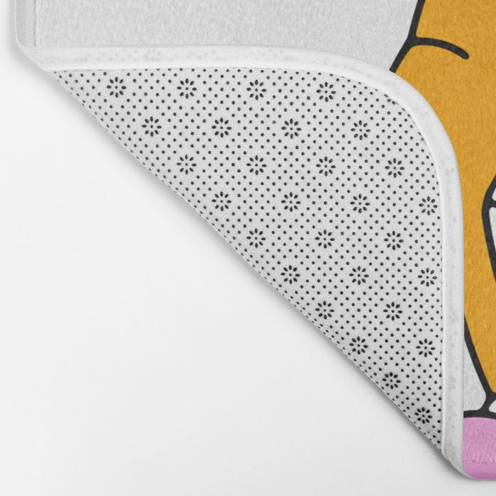 Funny retro skater dog cartoon mascot character  Bath Mat Gallery Image 2