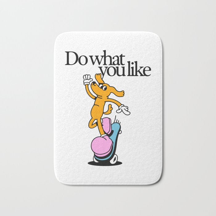 Funny retro skater dog cartoon mascot character  Bath Mat Gallery Image 1