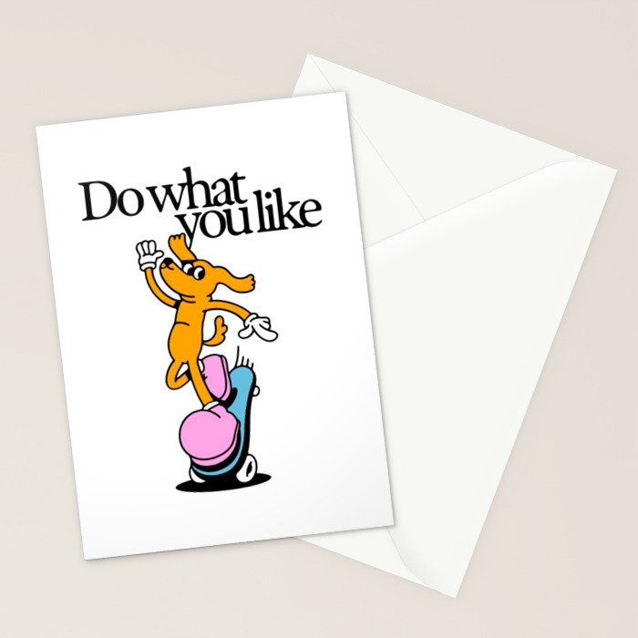 Funny retro skater dog cartoon mascot character  Stationery Card Gallery Image 2