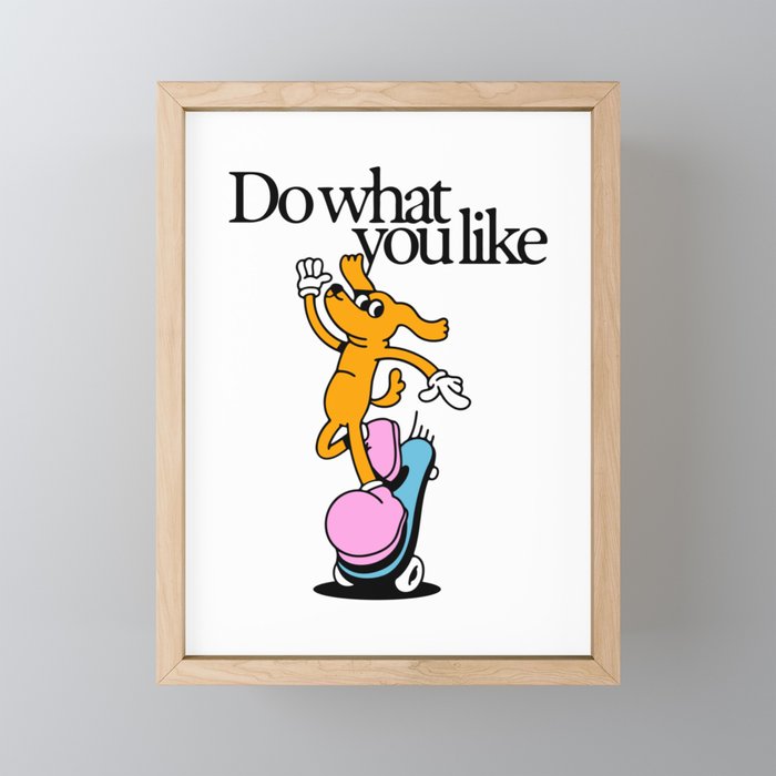 Funny retro skater dog cartoon mascot character  Mini Art Print Gallery Image 1