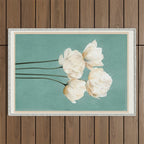 White Flowers 3 Outdoor Rug Gallery Image 1