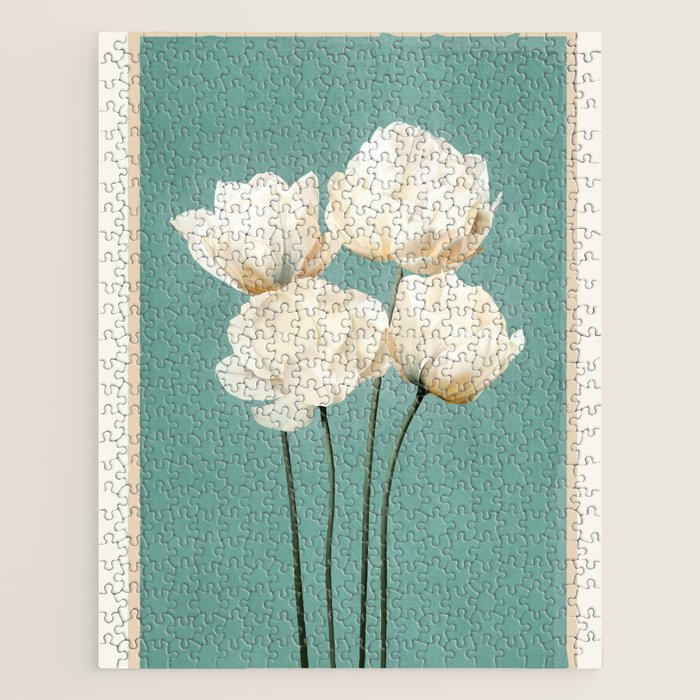 White Flowers 3 Jigsaw Puzzle Gallery Image 1