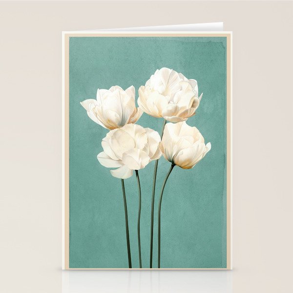 White Flowers 3 Stationery Card Gallery Image 2