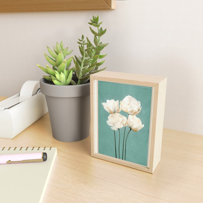 White Flowers 3 Mini Art Print Gallery Image 2